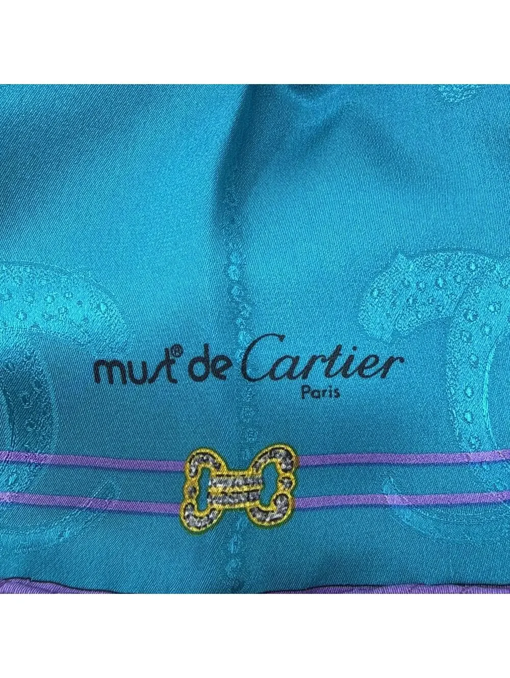 Must De Cartier Silk Scarf 33 In. With Box